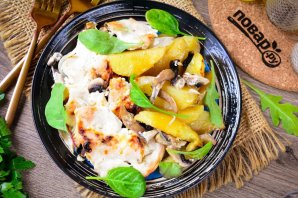 Куриные грудки с картошкой и грибами Куриные грудки с картошкой и грибами