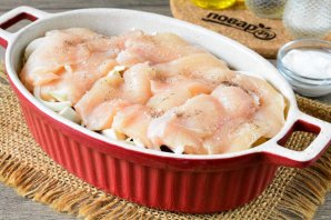 Куриные грудки с картошкой и грибами Куриные грудки с картошкой и грибами